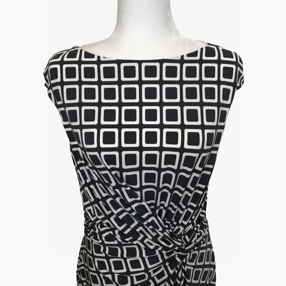 Ralph Lauren Sheath Geo Print Women’s Midi Dress - 10/12 - Picture 12 of 17